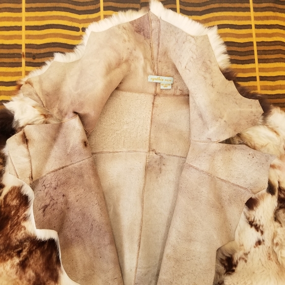 Cynthia Rose Distressed Suede and Fur Jacket - Picture 7 of 8